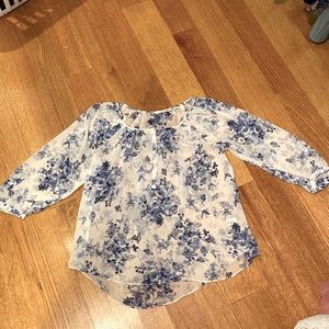 Lauren Conrad size small white and blue blouse